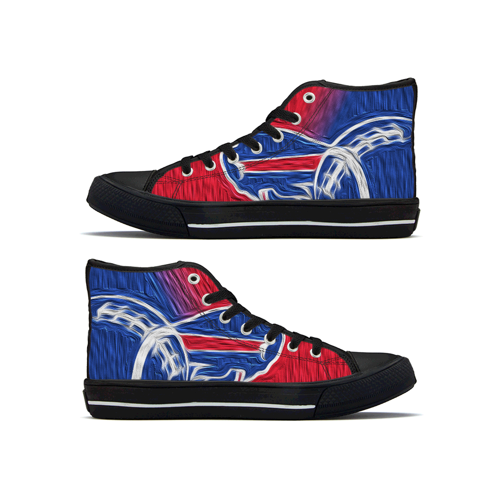Men's  Buffalo Bills High Top Canvas Sneakers 003